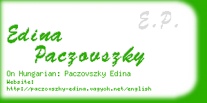 edina paczovszky business card